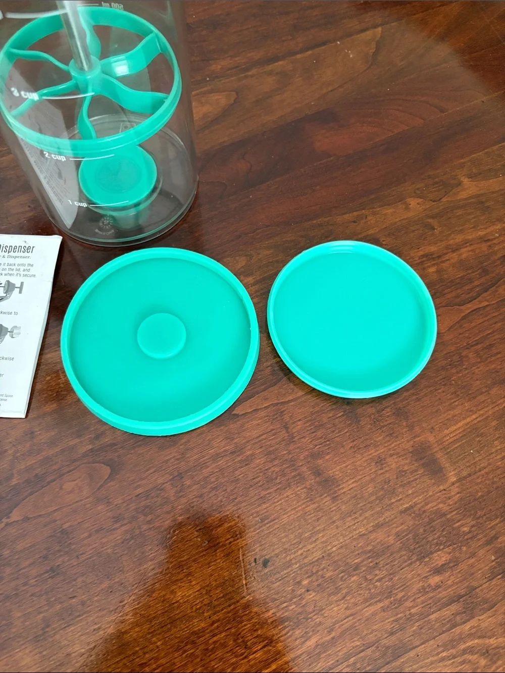 Pampered Chef Batter Mixer & Dispenser in Teal and Clear